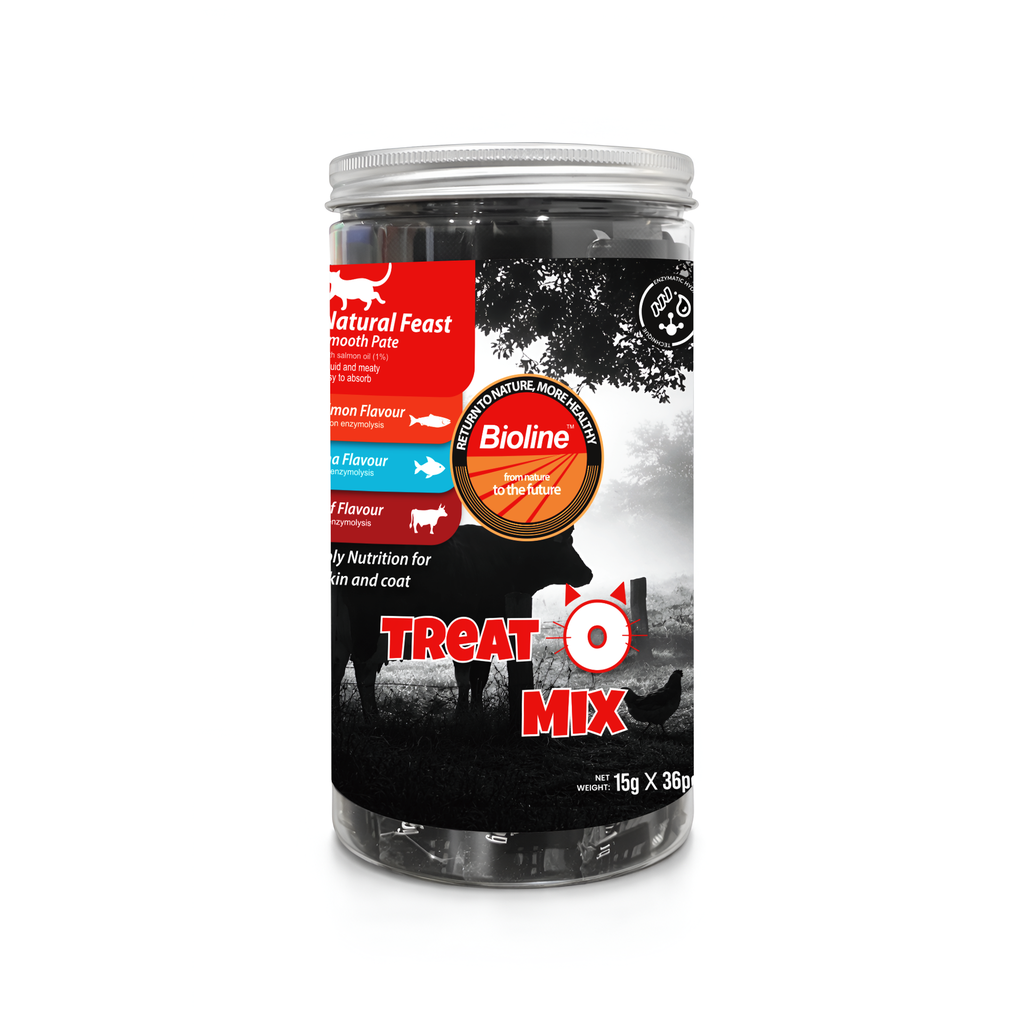 Treat-O-Mix Smooth Pate Treat-Salmon,Tuna & Beef-15g x 36 pcs